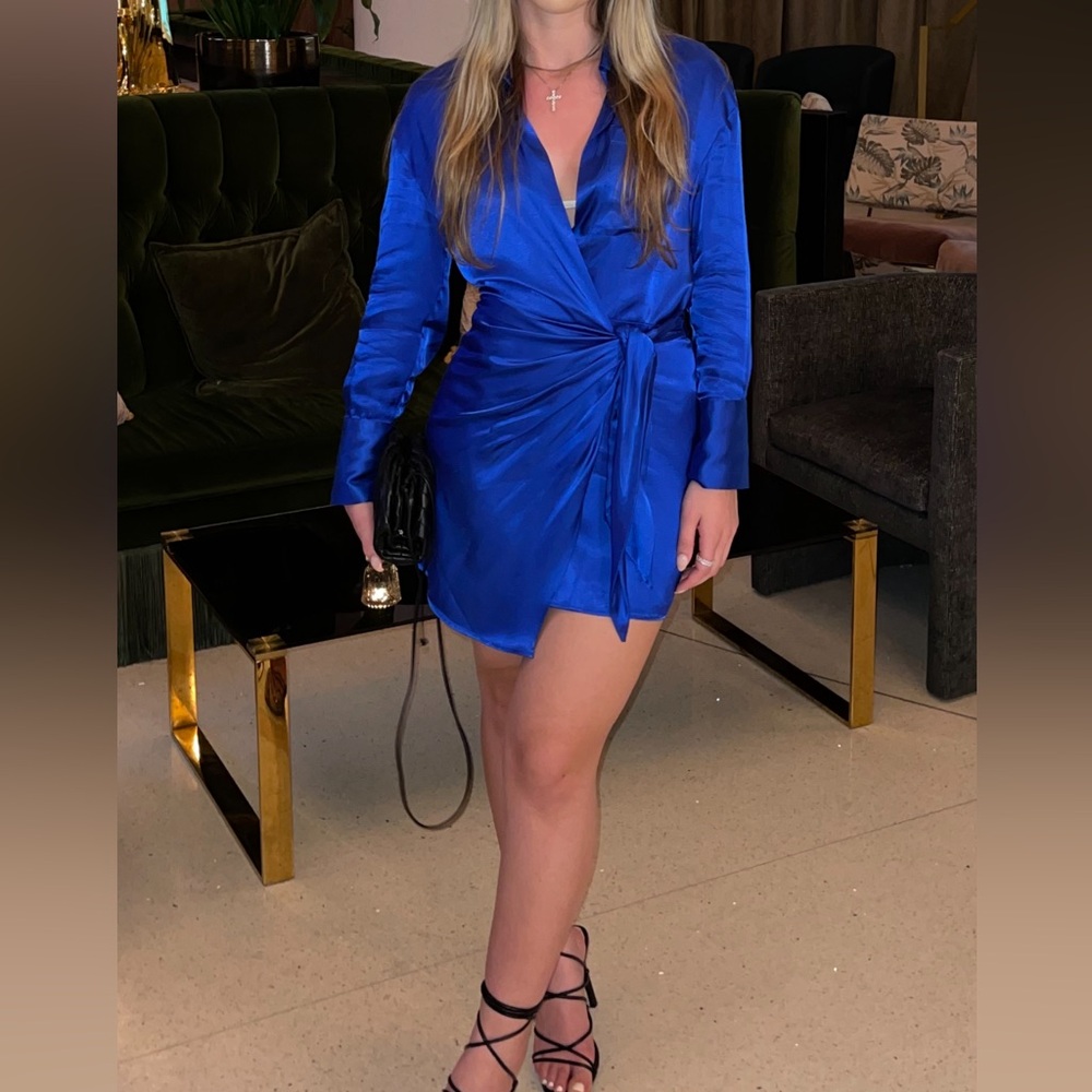 Zara Blue Silk Dress